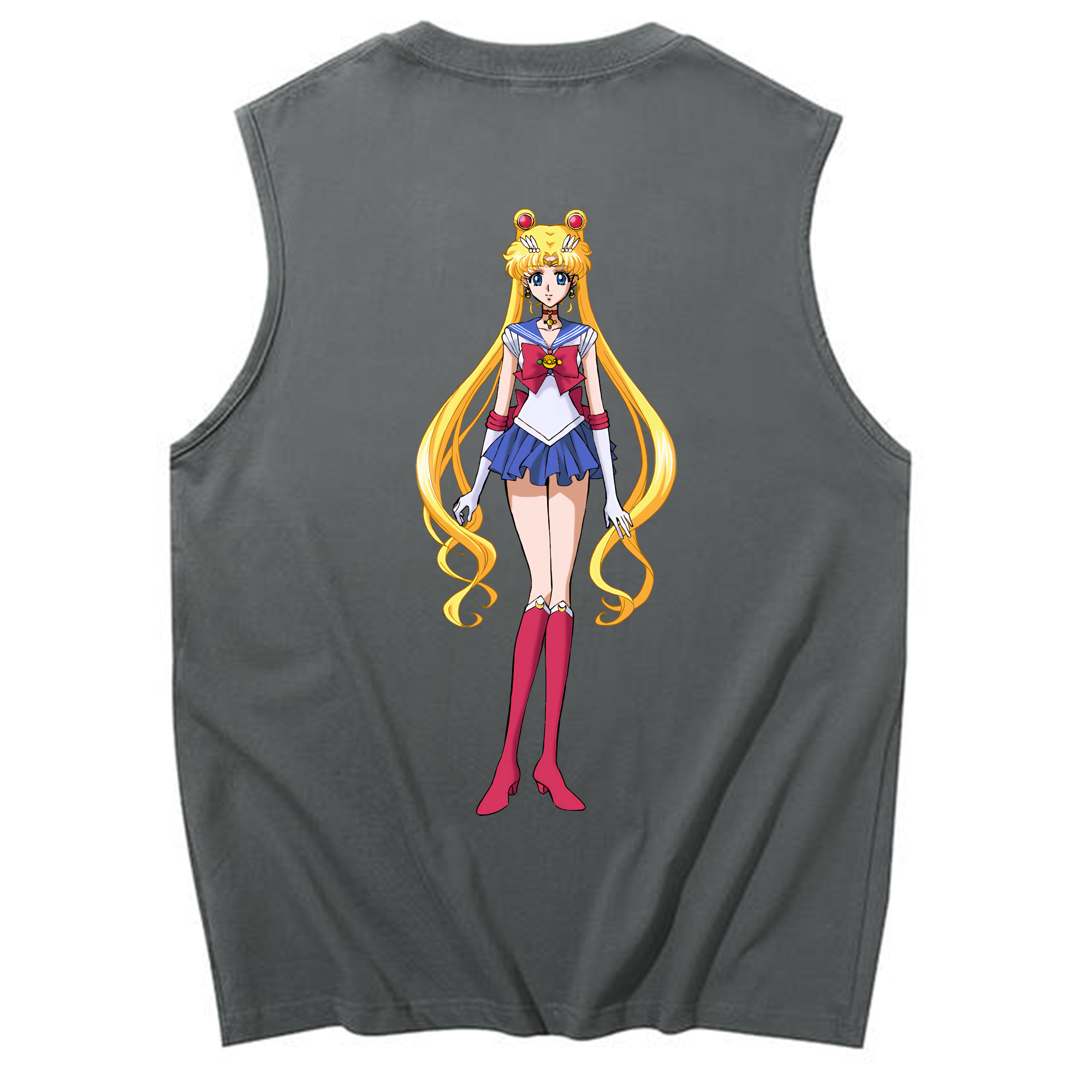 （画像用） 美少女戦士セーラームーン 月野 うさぎ つきの うさぎ Sailor Moon Tsukino Usagi コットン100％タンクトップ（背面プリント）